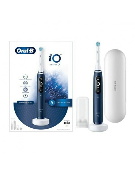 Oral-B IO Series 7 Ηλεκτρική Οδοντόβουρτσα με Χρονομετρητή, Αισθητήρα Πίεσης και Θήκη Ταξιδίου Sapphire Blue