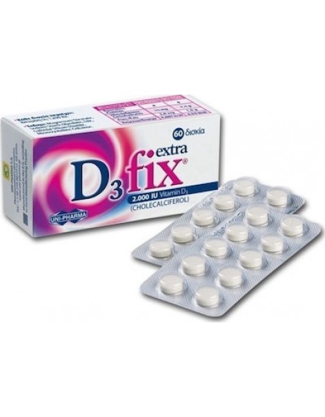 Uni-Pharma D3 Fix EXTRA 2000iu Συμπλήρωμα Διατροφής με Βιταμίνη D3 60Tabs