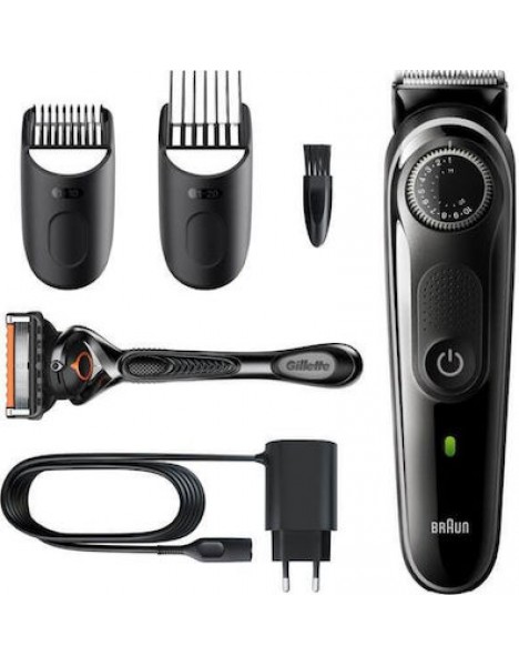 Braun BT3342 Beard Trimmer 3 Σετ Επαναφορτιζόμενης Κουρευτικής Μηχανής Μαύρο