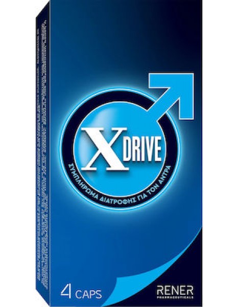 XDrive Food Supplement for Men Συμπλήρωμα Διατροφής για τον Άνδρα που Βελτιώνει τη Σεξουαλική Απόδοση, Ενέργεια & Αντοχή 4caps