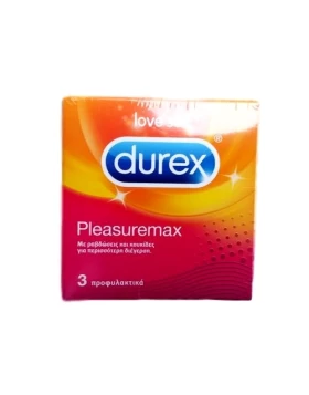 Durex Pleasuremax Προφυλακτικά Με Ραβδώσεις Και Κουκίδες Για Περισσότερη Διέγερση - 3 Τεμάχια