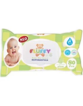 FLUFFY ΜΩΡΟΜΑΝΤΗΛΑ 80 ΤΕΜΑΧΙΑ ΜΕ ΕΚΧΎΛΙΣΜΑ ALOE