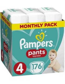 Pampers Monthly Pack Pants Νο 4 (9-15kg) 176τμχ