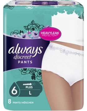Always Discreet Pants Large Εσώρουχο για ακράτεια, 8τμχ