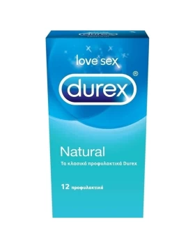 Durex Natural Προφυλακτικά με ήπια λίπανση , 12 τεμάχια