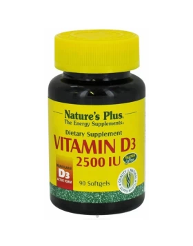 Nature's Plus Vitamin D3 2500 IU 90 μαλακές κάψουλες