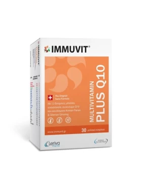 LERIVA Immuvit Plus Q10, Πολυβιταμινούχο Σκεύασμα 30 Softgels
