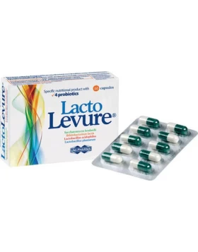 Uni-Pharma Lacto Levure Με 4 Προβιοτικά για Αποκατάσταση Εντερικής & Κολπικής Χλωρίδας 10 κάψουλες