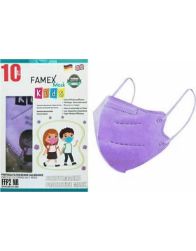  Famex Μάσκα Προστασίας FFP2 NR για Παιδιά Lilac 10τμχ