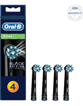 Oral-B Cross Action Black Edition 4 ΤΕΜΑΧΙΑ Ανταλλακτικές Κεφαλές για Ηλεκτρική Οδοντόβουρτσα 4τμχ