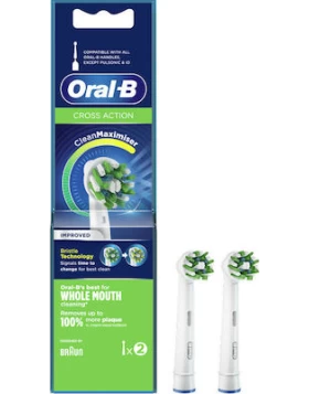 Oral-B Cross Action CleanMaximiser white edition Improved ανταλλακτικά 2τμχ