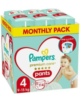 Pampers Πάνες Βρακάκι Premium Care No. 4 για 9-15kg 114τμχ