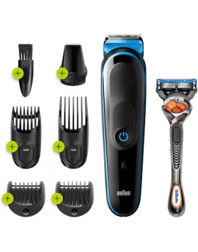 Braun All-In-One Trimmer 3 Επαναφορτιζόμενη Κουρευτική Μηχανή Black/Blue MGK3245