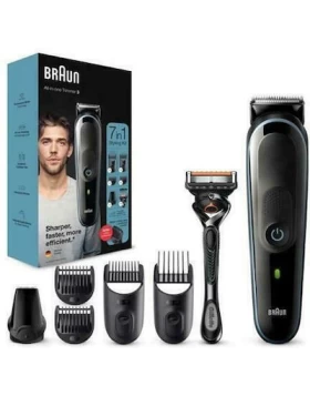 Braun All-In-One Trimmer 3 7 in 1 Επαναφορτιζόμενη Κουρευτική Μηχανή Μαύρη MGK3345