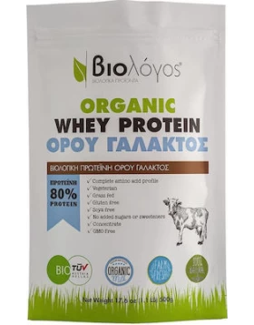 Βιολόγος Organic Whey Protein 80% Βιολογική Πρωτεΐνη Ορού Γάλακτος Χωρίς Γλουτένη 500gr
