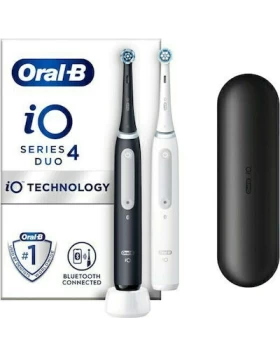 Oral-B iO Series 4 Duo Ηλεκτρική Οδοντόβουρτσα με Χρονομετρητή και Αισθητήρα Πίεσης Black / White