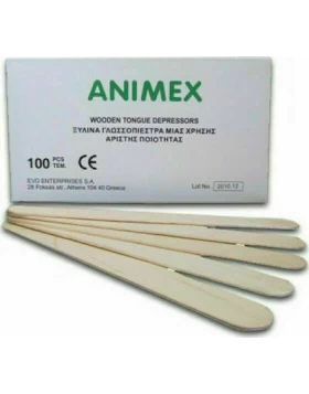 Γλωσσοπίεστρα ξύλινα απλά Animex 100 τμχ