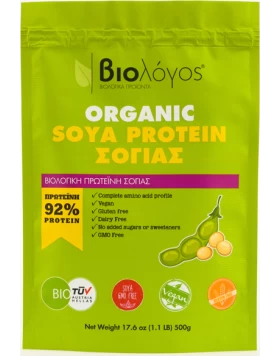 Βιολόγος Organic Soy Protein 92% Χωρίς Γλουτένη & Λακτόζη 500gr