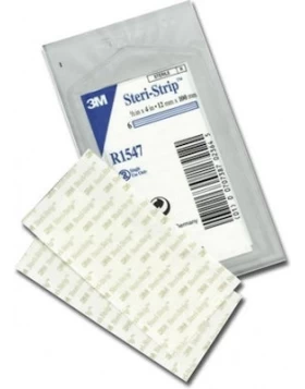 3M Steri-Strip Ενισχυμένες Αυτοκόλλητες Ταινίες Σύγκλεισης Δέρματος R1547 (12mm x 100mm), 6 τμχ