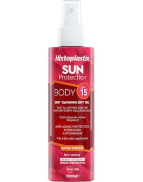 Heremco Histoplastin Sun Protection Αντηλιακό Λάδι για το Σώμα SPF15 σε Spray 200ml