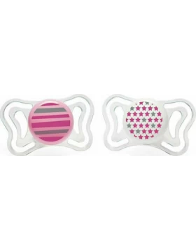 Chicco Πιπίλες Σιλικόνης για 6-16 μηνών με Θήκη Pink 2τμχ