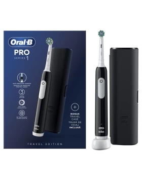 Oral-B Pro Series 1 Ηλεκτρική Οδοντόβουρτσα με Χρονομετρητή, Αισθητήρα Πίεσης και Θήκη Ταξιδίου Μαύρ