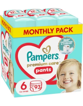 Pampers Pants Premium Care Πάνες Βρακάκι No. 6 για 13-19 kg 93τμχ
