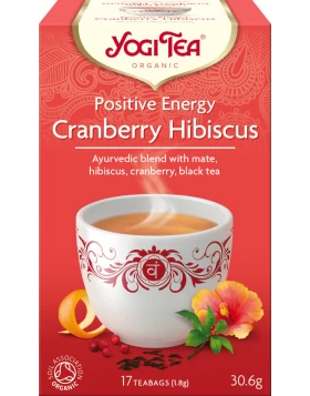Yogi Tea Μαύρο Τσάι Βιολογικό Positive Energy Cranberry Hibiscus 17 Φακελάκια 30.6gr