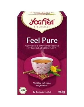 Yogi Tea Feel Pure (Detox), Μείγμα βοτάνων +& μπαχαρικών, γλυκόριζα, κολλιτσίδα +& κανέλα, Bio, 17 φ