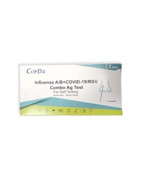 CorDX Influenza A/B & Covid-19/RSV Combo 1τμχ Αυτοδιαγνωστικό Τεστ Ταχείας Ανίχνευσης Αντιγόνων Covi