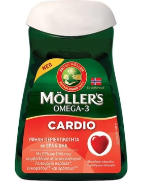 Moller's Omega-3 Cardio Μουρουνέλαιο και Ιχθυέλαιο 60 μαλακές κάψουλες
