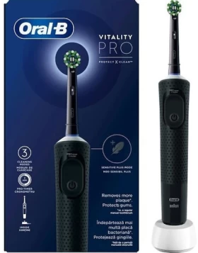 Oral-B Vitality PRO Protect X Clean Black Ηλεκτρική Οδοντόβουρτσα 1 Τμχ