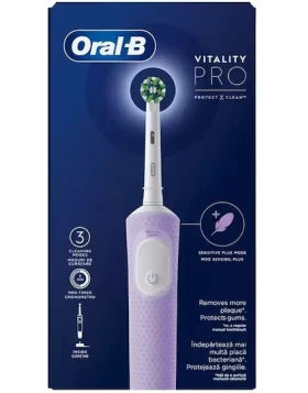 Oral-B Vitality Pro Protect X Clean Ηλεκτρική Οδοντόβουρτσα με Χρονομετρητή Lilac 1 Τμχ