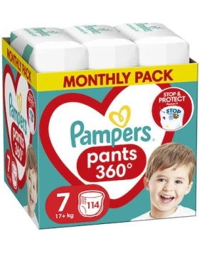 Pampers Pants Pants 360° Πάνες Βρακάκι No. 7 για 17+kg 114τμχ