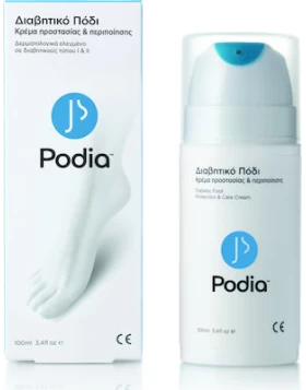 Podia Diabetic Foot Protection & Care Κρέμα Προστασίας & Περιποίησης για το Διαβητικό Πόδι 100ml