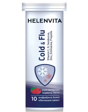 Helenvita Cold & Flu 10 Αναβράζοντα Δισκία - Συμπλήρωμα Διατροφής Για Αντιμετώπιση Συμπτωμάτων Της Γ