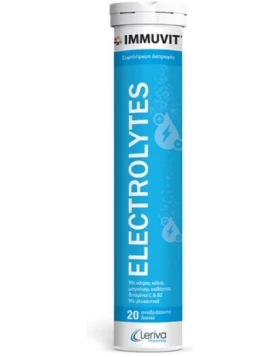 Leriva Pharma Immuvit Electrolytes Λεμόνι 20 αναβράζοντα δισκία