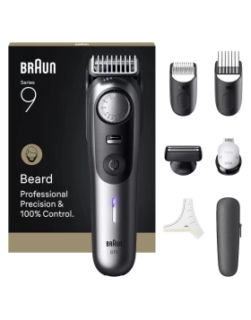 Braun Series 9 Επαναφορτιζόμενη Κουρευτική Μηχανή Ασημί BT9520