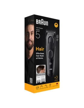  Braun Επαναφορτιζόμενη Κουρευτική Μηχανή Series 5 HC5530 με 17 ρυθμίσεις μήκους Μαύρη