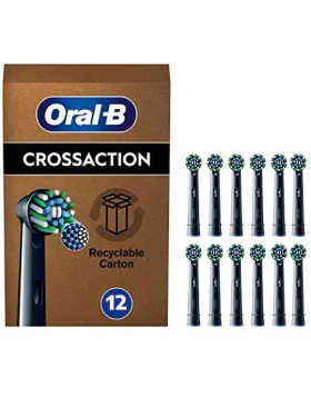 Oral-B Cross Action Black Ανταλλακτικές Κεφαλές Ηλεκτρικής Οδοντόβουρτσας, 12τεμ