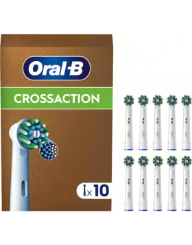 Oral-B Cross Action White Ανταλλακτικές Κεφαλές Ηλεκτρικής Οδοντόβουρτσας, 10τμχ