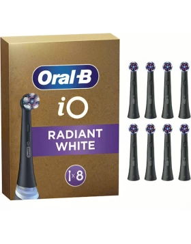 Oral-B iO Series Radiant White Black Ανταλλακτικές Στρογγυλές Κεφαλές για Ηλεκτρικές Οδοντόβουρτσες 