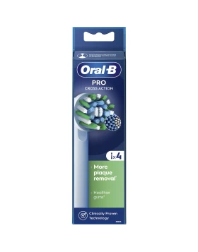 Oral-B Pro Cross Action Ανταλλακτικές Κεφαλές για Ηλεκτρική Οδοντόβουρτσα Λευκές 4τμχ