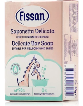Fissan Delicate Bar Soap (90gr) - Βρεφικό Σαπούνι με Γλυκερίνη για Νεογέννητα & Βρέφη με Ευαίσθητο Δ