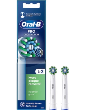Oral-B Cross Action Ανταλλακτικές Κεφαλές για Ηλεκτρική Οδοντόβουρτσα 2τμχ 