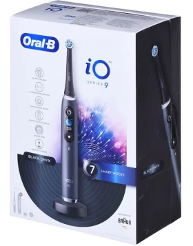 Oral-B iO Series 9 Ηλεκτρική Οδοντόβουρτσα με Αισθητήρα Πίεσης και Θήκη Ταξιδίου Black Onyx