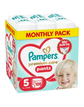  Pampers Premium Care Pants Πάνες Βρακάκι  No.5 (11-17Kg) Monthly Pack 108τμχ