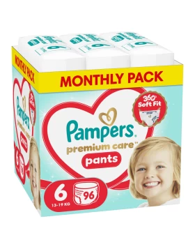  Pampers Premium Care Pants Πάνες Βρακάκι  No.6 (13-19Kg) Monthly Pack 96τμχ