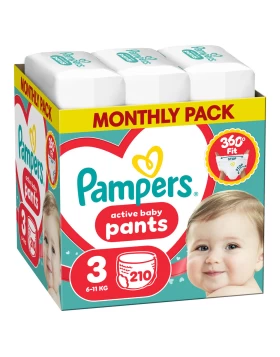 Pampers Pants Πάνα-Βρακάκι Μέγεθος 3 (6kg-11kg)  Monthly Pack 210  τμχ