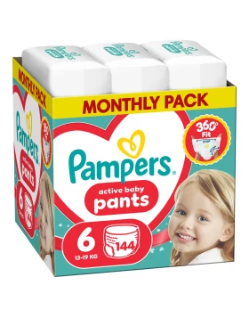 Pampers Pants Πάνα-Βρακάκι Μέγεθος 6 (13kg-19kg)  Monthly Pack 144 τμχ